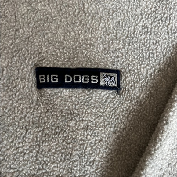 Big Dogs Jacket Mens Gray Quarter Zip Pullover Fleece Elastic Cuff Hem - Picture 2 of 3
